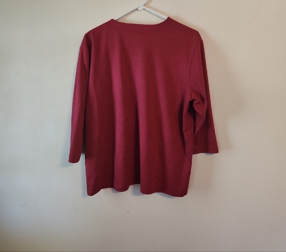 Link Deep Red Embroidered Top - Picture 3 of 4